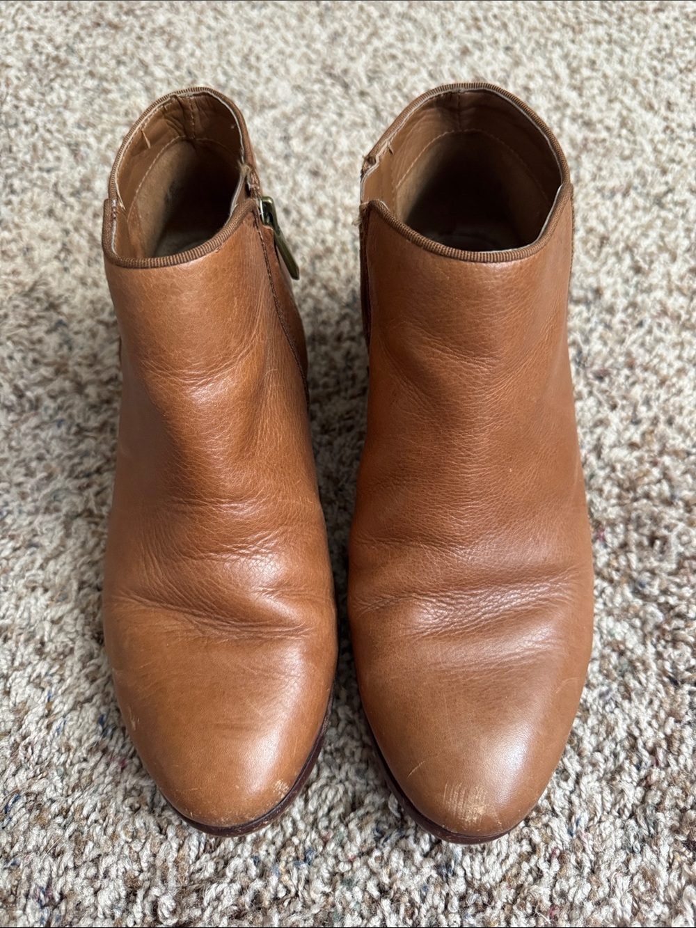 Sam Edelman Cognac Leather Ankle Booties
